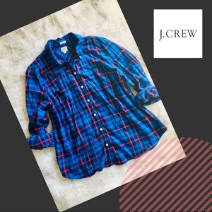 J.CREW FLANNEL BOYFIT BUTTON DOWN